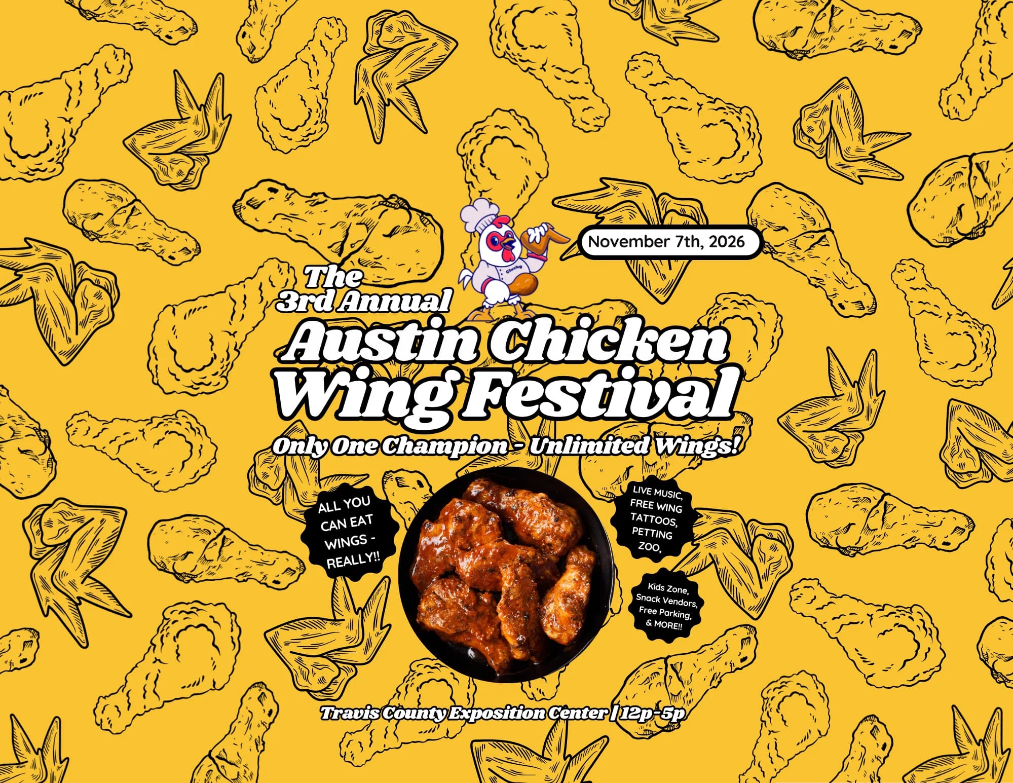 Austin Chicken Wing Festival 2026 poster